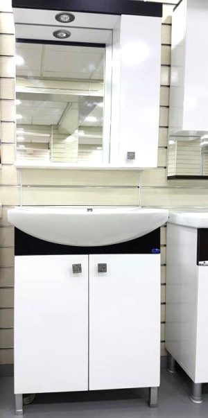 MEUBLE SDB 060 POSER BLANC NOIR