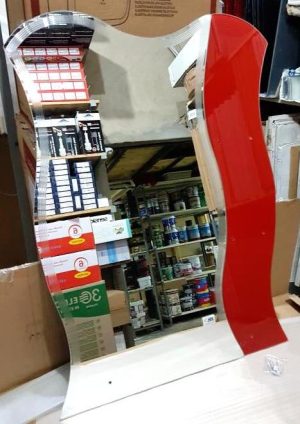 MIROIR 80X60 YH-1404 ROUGE AT