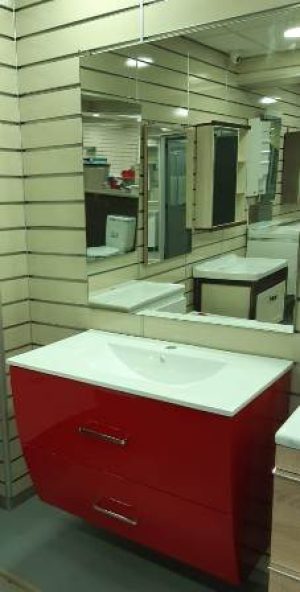 MEUBLE SDB SUSPENDU 080 ROUGE