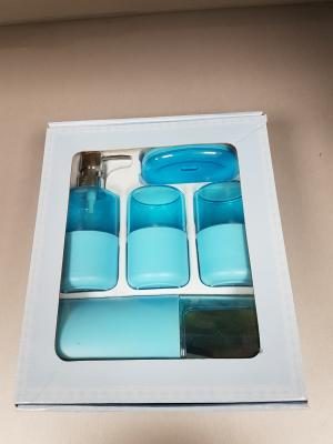 COFFRET SDB POSER ASPIRE 5PCS BLEU CIEL