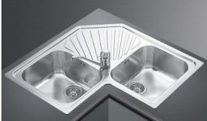 EVIER INOX 83X83 COIN DOU AV EGOUTTOIR ENCASTRE