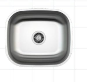 EVIER INOX 44X39 SIM SS EGOUTTOIR SOUS PLAN REF:AS1