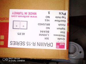 EVIER INOX 86X44 DOU SS EGOUTTOIR ENCASTRE CARRE