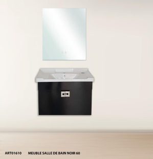 MEUBLE SDB 060 SUSPENDU NOIR 1610