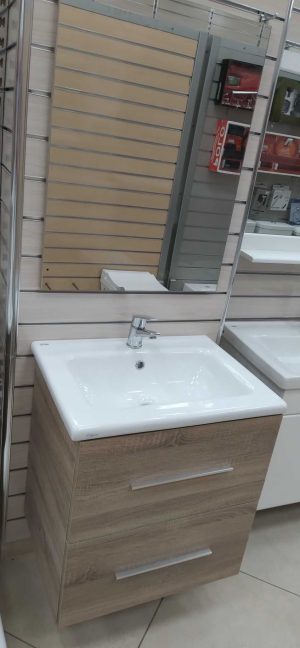 MEUBLE SDB 060X46 SUSPENDU OAK (MIROIR SM+2T)