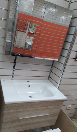 MEUBLE SDB 080 SUSPENDU DN OAK (MIROIR PH+1)