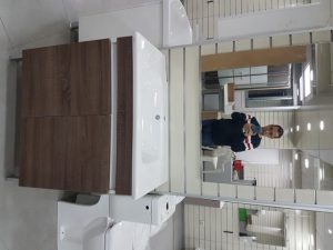 MEUBLE SDB 080 POSER AVEC PIED K3 MARRON