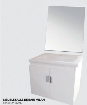 MEUBLE SDB 060 SUSPENDU 60X36 BLANC