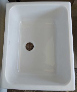 EVIER CER 50X40 PORCHE SIM SS EGOUTTOIR BLANC