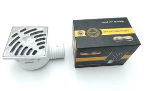 SIPHON COURS 10 CM PLASTIQUE GRILLE CHROME COUDE