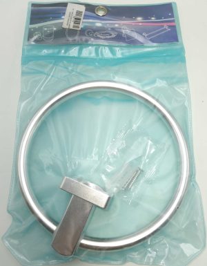 PORTE SERVIETTE ANNEAU CHROME TURQUOISE