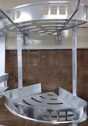 COIN DOUCHE INOX 2 ETAGERES F-24