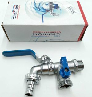 ROBINET JARDIN DOUBLE 1/2 – 3/4 – 3/4 CHROME JD123434