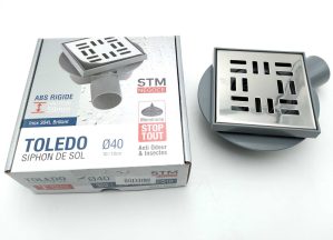 SIPHON COURS 10 CM PLASTIQUE COUDE GRILLE CHROME TDO